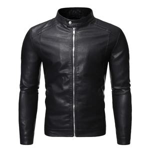 Vêtements de mode haut de gamme Vestes pour hommes Veste en cuir PU sur mesure ajustée pour hommes Vente en gros Streetwear Veste zippée pour hommes - Product Image 6