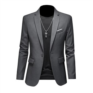 <span class=keywords><strong>Veste</strong></span> de <span class=keywords><strong>costume</strong></span> décontractée <span class=keywords><strong>tendance</strong></span> pour <span class=keywords><strong>homme</strong></span> RNSHANGER, coupe ajustée, sans repassage, à un bouton, pour l'automne - Product Image 4