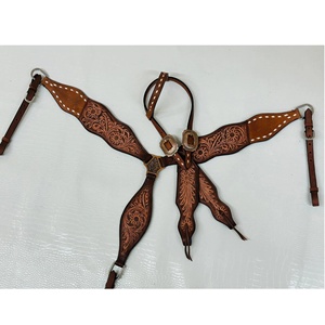 Juego de Cabezada y Pechera para Caballo Estilo Occidental de Lujo, Cuero de Primera Calidad con Pedrería, Hecho a Mano, Equipo de Equitación Personalizado - Product Image 1