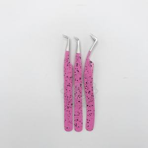 New Arrival Customized <b>Pink</b> <b>Powder</b> Coating Silver Tip Tweezer Smooth Handle Tweezer Sustainable Stainless Steel Lash Tweezer - Product Image 6