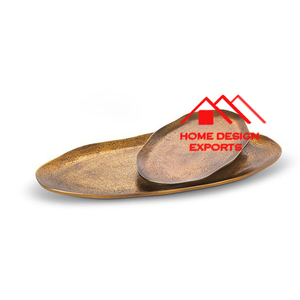 Plato decorativo de hoja chapada en oro de gran venta, porciones de tendencia para boda y fiesta, pedido mínimo de 100 Uds. - Product Image 2