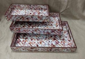 Wholesale Transparent Decorative Lucite Storage Insert Rolling Serving Trays <b>Clear</b> Acrylic Tray with Gold Designing & Detailing - Product Image 5