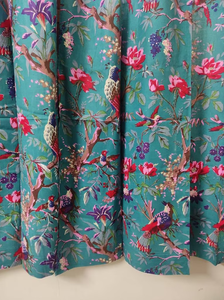 Venta caliente 100 por ciento de algodón elegante pájaro impreso cortinas bellamente diseñado tamaño personalizado cenefas precio al por mayor - Product Image 4