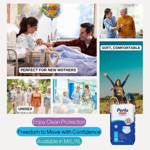 Couches-culottes jetables Perla Premium pour adultes, protection anti-fuites, surface sèche en tissu non tissé, absorption 360°, ceinture élastique – Direct Usine - Product Image 5