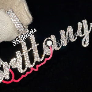 จี้925สเตอร์ลิงเงิน VVS Moissanite เพชรสร้อยคอสำหรับผู้ชาย - Product Image 2