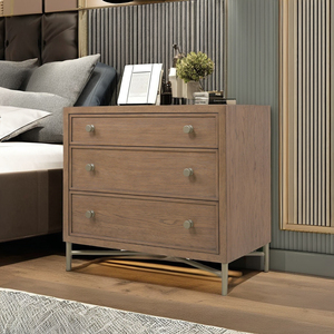 Modern & Durable Stylish NightStand with Drawers in Modern Contemporary Design Natural Finish Home Hotel Apartment - Product Image 4