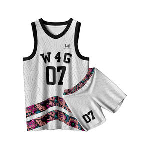 Ensembles d'uniformes de basket-ball sans manches à col en V pour hommes W4G personnalisés, 100 % polyester, évacuation de l'humidité, séchage rapide, livraison directe d'usine - Product Image 5
