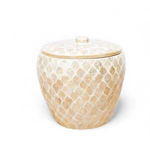 Jarrón Decorativo Hecho a Mano con Incrustaciones de Concha de Nácar para el Hogar y la Mesa - Product Image 1