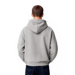 Top qualité vente entière hommes fermeture éclair surdimensionné sweats à capuche personnalisés 100% coton polaire tissu décontracté cordon - Product Image 3
