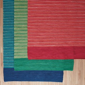 Alfombras de trapo Chindi de algodón hechas a mano de alta calidad para decoración de sala de estar tejidas y lavables con dobladillo - Product Image 6