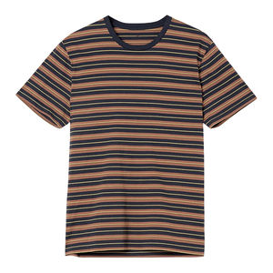 T-shirts confortables pour hommes fabriqués à partir de fibre de coton de bambou respirant coupe confortable doux t-shirts tricotés à col rond couleurs unies - Product Image 5