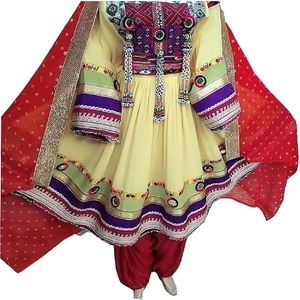 Robe Salwar Kameez Vintage Afghan faite à la main pour femmes couleur Orange tailles personnalisables couleurs tarif de gros 2025 pour les fêtes - Product Image 1