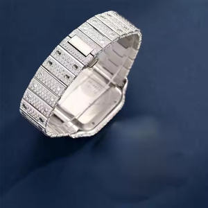 <b>Mens</b> Fashion Square Business Meeting and Office Wear Quartz Watch with Moissanite Dial Design and Strong <b>Stainless</b> <b>Steel</b> Body - Product Image 4