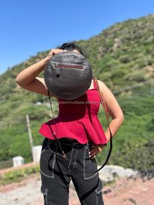 Nuevo monedero de cantimplora de cuero con pelo occidental y mecanizado, bolso redondo cruzado de cuero genuino para mujer, monedero de piel de vaca de alta calidad - Product Image 5