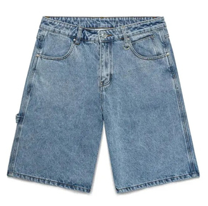 Personnalisé Hommes Fermeture Éclair Braguette Coupe Ample 100% Coton Pantalon Denim Épais Baggy Jeans Jorts Skate Shorts - Product Image 5