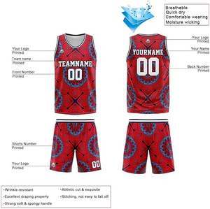 Chemise athlétique personnalisable Maillot de basket-ball réversible de haute qualité pour hommes femmes jeunes nom numéro imprimé maille sans manches - Product Image 3