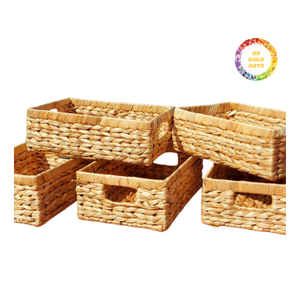 Panier en jacinthe tissé à la main avec un style rustique naturel - Product Image 3