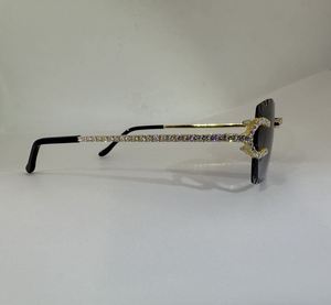VVS Moissanite Y Luxury <b>Glasses</b> Stylish New Hip Hop Princess Cut Simulated Diamond 925 Silver Gold Plated - Product Image 6