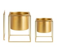 Support de Pot de Fleurs Nordique de Luxe en Fer, Type Sol, pour Décoration Intérieure Maison & Jardin, Étagère de Rangement Chromée