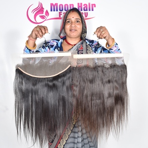 Cheveux humains indiens de qualité supérieure, frontal lisse, vente en gros à bas prix, fournisseur de rallonges Remy disponibles à la vente - Product Image 4