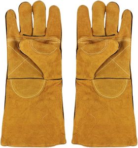 Guantes de soldadura de seguridad de cuero para estufa de barbacoa resistente al calor MIG TIG quemador de madera ideal para soldar - Product Image 2