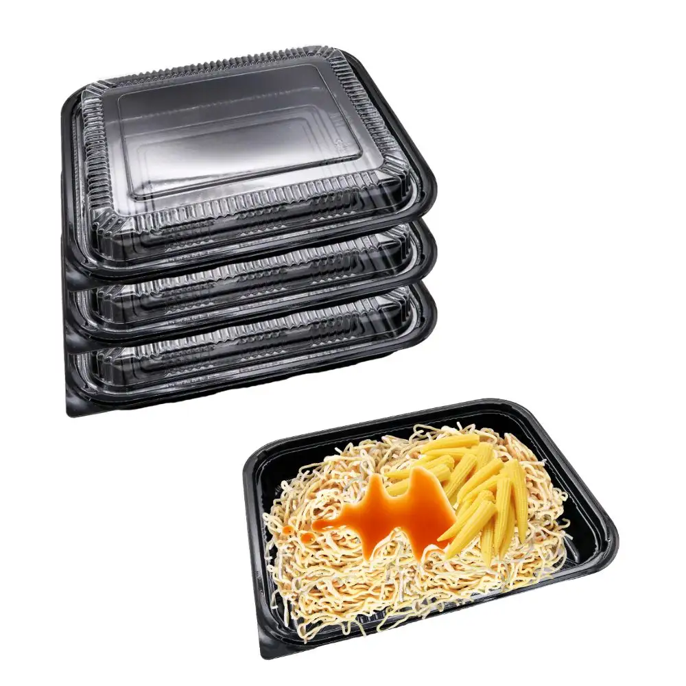 Easy Takeway Japanse Plastic Voedselverpakking Wegwerp Magnetronmaaltijden Prep Bento Lunchbox