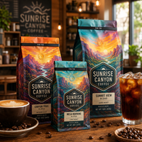 Sacs personnalisés AT PACK de 12 oz (2 lb) avec fermeture à lien métallique pour l'emballage du café, sacs à café à soufflets latéraux avec valve pour torréfacteurs de café