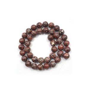 Perles de pierre Jaspe léopard, fil de perles, bijoux en pierre, pierres précieuses lisses en vrac, collier de guérison, cristal naturel, grossiste - Product Image 2