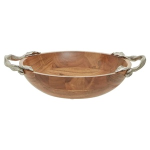 Bol de service en bois d'acacia, article de décoration de mariage, bol de service rond en bois pour la fabrication en gros à bas prix - Product Image 1
