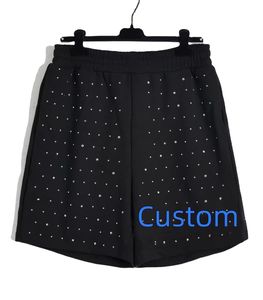 2024, fabricantes de alta calidad, precio al por mayor, novedad de verano, pantalones cortos negros holgados y cómodos con diamantes de imitación para hombre - Product Image 1