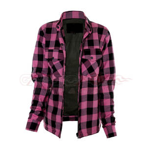 Ropa deportiva a prueba de viento para mujer, camisa a cuadros de franela con botones de manga larga y cuello vuelto | Camisas de franela de motorista para adultos - Product Image 4