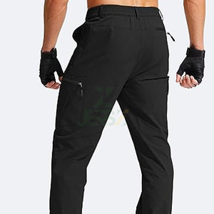 Mens Hiking Cargo Pants Midweight Straight Water Resistant Quick Dry Cotton Outdoor Tactical Multi Pockets <b>Camping</b> Elastic Waist - Product Image 3