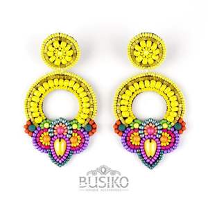 Pendientes y Joyería para Oreja Hechos a Mano con Cuentas de Semillas de Colores Rosa y Azul con Diseño de Cisne Personalizable para Niñas de la India - Product Image 6