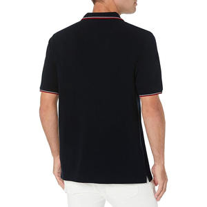 Algodón de calidad superior de los hombres para la camisa del polo Hit Color Block manga corta Impresión digital teñida hecha por los deportes del vestido - Product Image 5