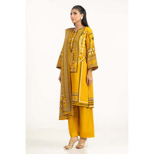 IUSTKSD-1375 Traje Casual Estampado Khaddar de 3 Piezas para Verano - Product Image 1