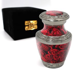 Urna de recuerdo de cremación funeraria de latón humano elegante para persona adulta con mopa de madreperla - Product Image 2