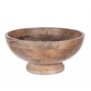 Salade ou fruits servant bol en bois chinois bols de service à dessert de luxe bol de service de finition naturelle en bois de grande taille - Product Image 1