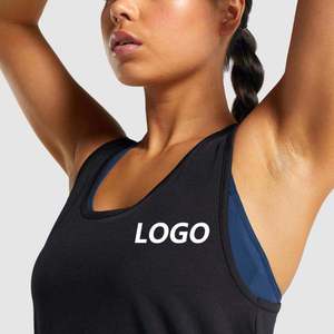 Camisetas sin mangas de entrenamiento de gimnasio de algodón 100% transpirables de alta calidad para mujer, tela de punto con logotipo personalizado y sin costuras - Product Image 6