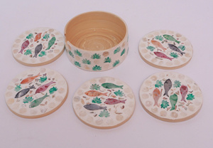 ชุดที่รองแก้วสไตล์โบฮีเมียนแบบฝังมุกแท้6ชิ้นใหม่ล่าสุดแบรนด์ vgreenart - Product Image 3