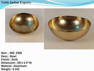 Cuenco martillado de Metal decorativo con patrón personalizado de alta calidad, Material de aluminio con acabado antiguo dorado para uso doméstico, servicio de alimentos - Product Image 6