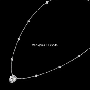 Moissanite <b>Diamond</b> Beautiful <b>Necklace</b> 925 Sterling <b>silver</b> Gift for Her - Product Image 1