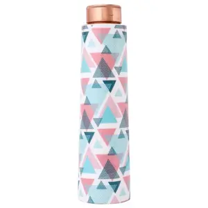 Water Bottle Stylish Multi Color Pure Copper with Advanced Leak Proof Protection and Joint Less Ayurveda & Yoga Health Benefits