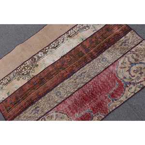 Tapis turc vintage 3,2x4,2 pieds (98x129 cm), tapis camouflage rouge - Product Image 4