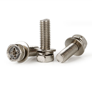 Tornillo Métrico ISO Personalizado M3-M6, Tornillo de Cabeza Hexagonal, Combinación Doble/Triple, Rosca para Máquina, Niquelado, Pieza Estándar - Product Image 1