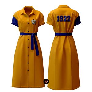 Camisa con cinturón y botones Sigma gamma Rho de alta calidad, ropa de playa ligera de longitud completa para mujer, vestidos de talla grande para mujer - Product Image 6