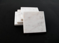 Ensemble de sous-verres décoratifs de table en marbre blanc naturel, écologiques, contemporains, taille standard, épaisseur 10 mm, avec 10 coussinets en mousse EVA