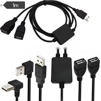 USB 2.0-Stecker 2XUSB 2.0A 2-in-1-Splitter-Verlängerungsadapterkabel 90 Grad linker Winkel 30cm Länge für Kamera lade daten