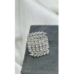 Bague en argent de qualité supérieure, ajustable, avec zircon cubique, pour les occasions spéciales, les fêtes et les mariages, collection pour femmes et filles - Product Image 4