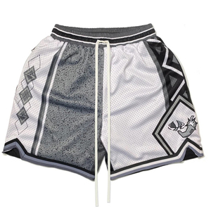 Shorts de basketball personnalisés en maille unie sublimée de haute qualité pour hommes et garçons (école) - Product Image 2