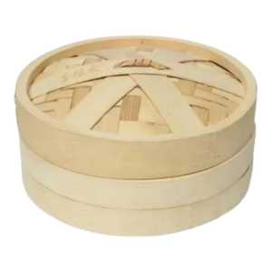 Panier vapeur en bambou antiadhésif écologique avec couvercle pour une cuisine saine pour Dim Sum - Product Image 1